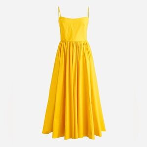 J. Crew A-line Stretch Cotton Poplin Midi Dress